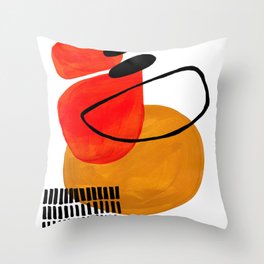 Mid Century Modern Abstract Vintage Pop Art Space Age Pattern Orange Yellow Black Orbit Accent Deko-Kissen | Vintage, Accent, Acrylic, Blackorbit, Ink, Popart, Painting, Spaceage, Orangeyellow, Midcentury 