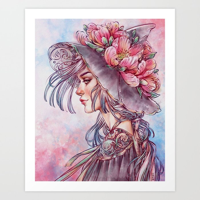Spring Wind Witch Art Print by dimary | Society6