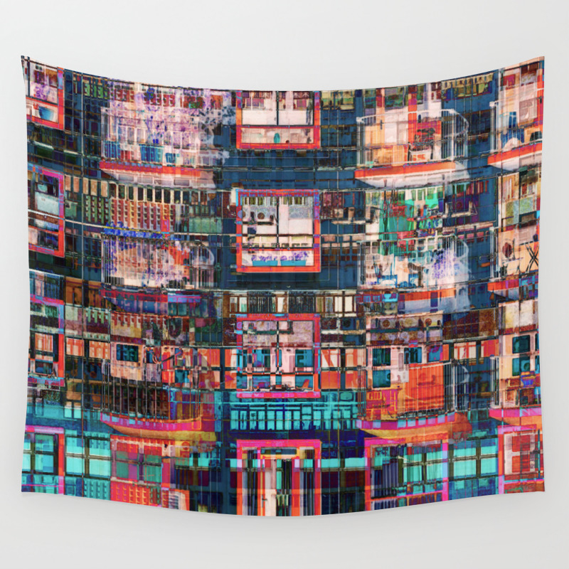 Colorful Buildings Collage Wall Tapestry By Perkinsdesigns Society6 Special credits to #mightanddelight for the textures that was used in some of these works. colorful buildings collage wall tapestry by perkinsdesigns