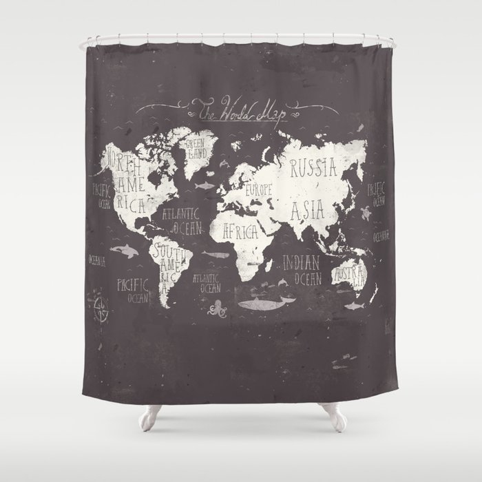 The World Map Shower Curtain By Mikekoubou Society6