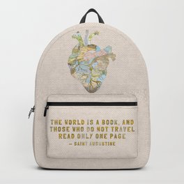 A Traveler's Heart + Quote Backpack