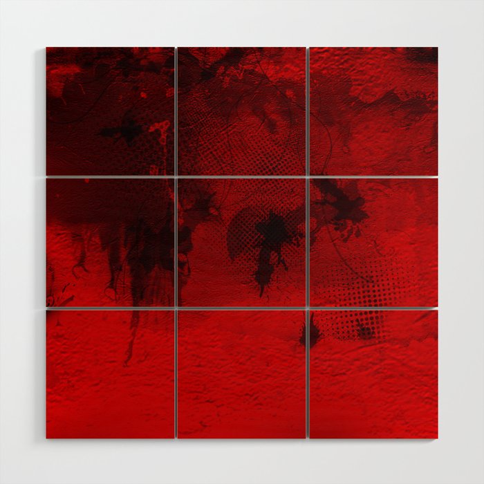 Modern Contemporary Red And Black Abstract Art Wood Wall Art By Artaddiction45 Society6