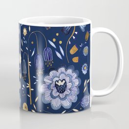 Indigo Flowers at Midnight Coffee Mug