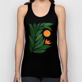 Tropical Forest Sunset / Mid Century Abstract Shapes Tank Top