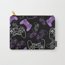 Video Games Lavender on Black Carry-All Pouch