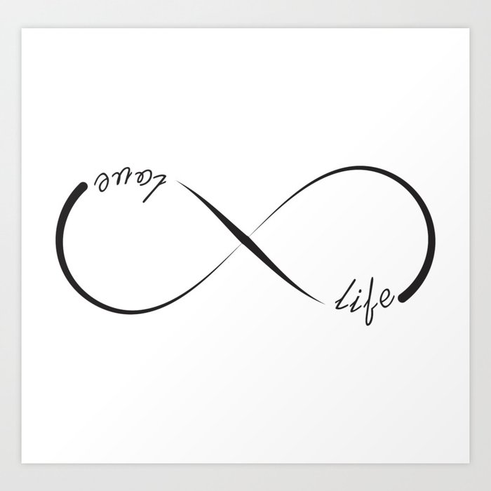 love life infinity symbol art print by pixxart
