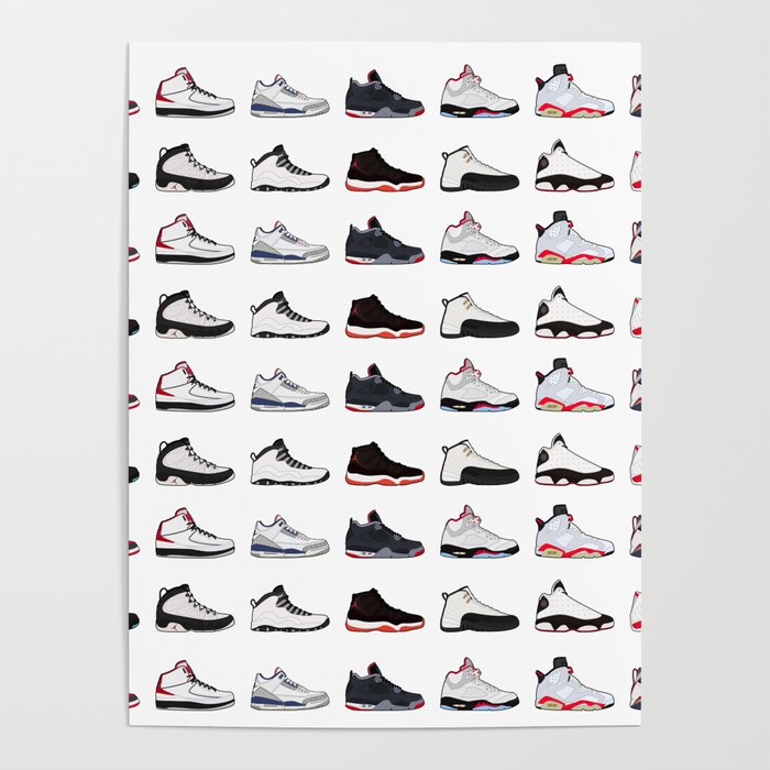 Air Jordan Series Collection 1 14 Poster By Print Mania Society6 Air Jordan Series Collection 1 14 Poster By Print Mania Society6