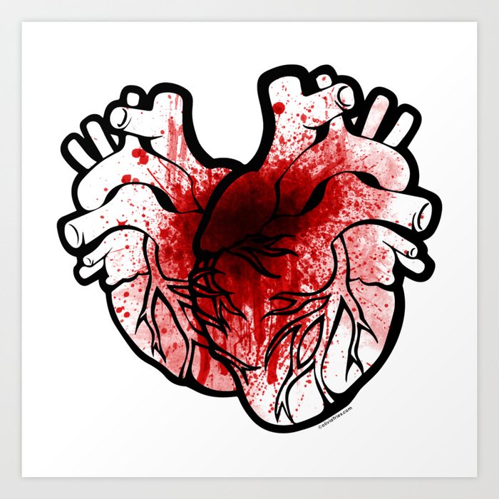 Two Hearts Of Gore Art Print By Friesframe Society6
