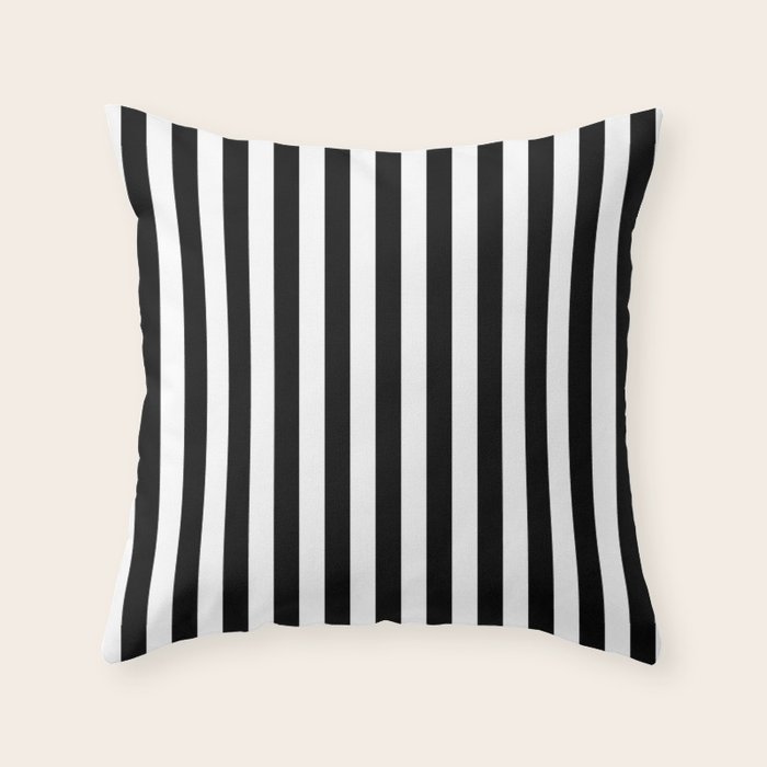 Cool Black and White Striped Pillow - Decorative Striped Accent Throw Pillow