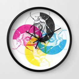 CMYK Scarab Wall Clock
