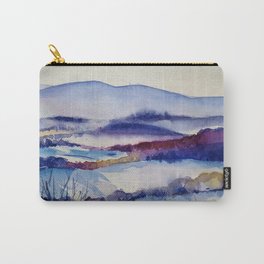 Painting Country Cold Snow Winter Watercolor Carry-All Pouch