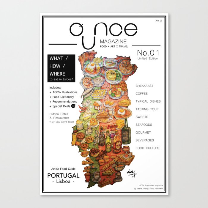 Ounce Food Map Portugal Canvas Print By Ouncestudio Society6