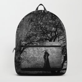 Boundaries Between Backpack | Darkart, Death, Scary, Grimreaper, Shinigami, Black and White, Painting, Gothic, Life, Popart 