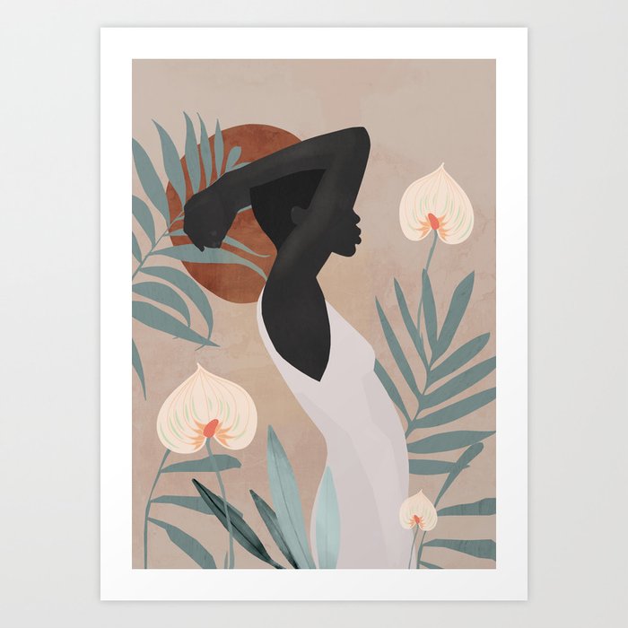 picture Society 6 Artwork tropical girl 4 art print by thindesign