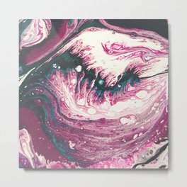 Shaman Metal Print | Ink, Green, Abstract, Painting, Texture, Marbled, Other, Purple, Paint, White 