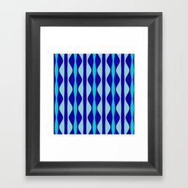 Curvy Blue Stripes Framed Art Print