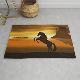 The wild mustang Rug