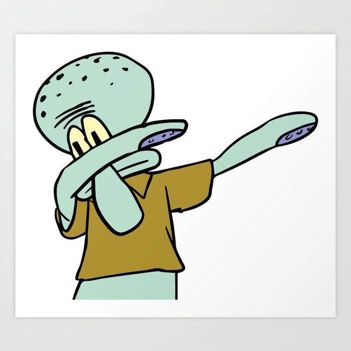 Squidward Dab Art Print by Emily Osman Society6.