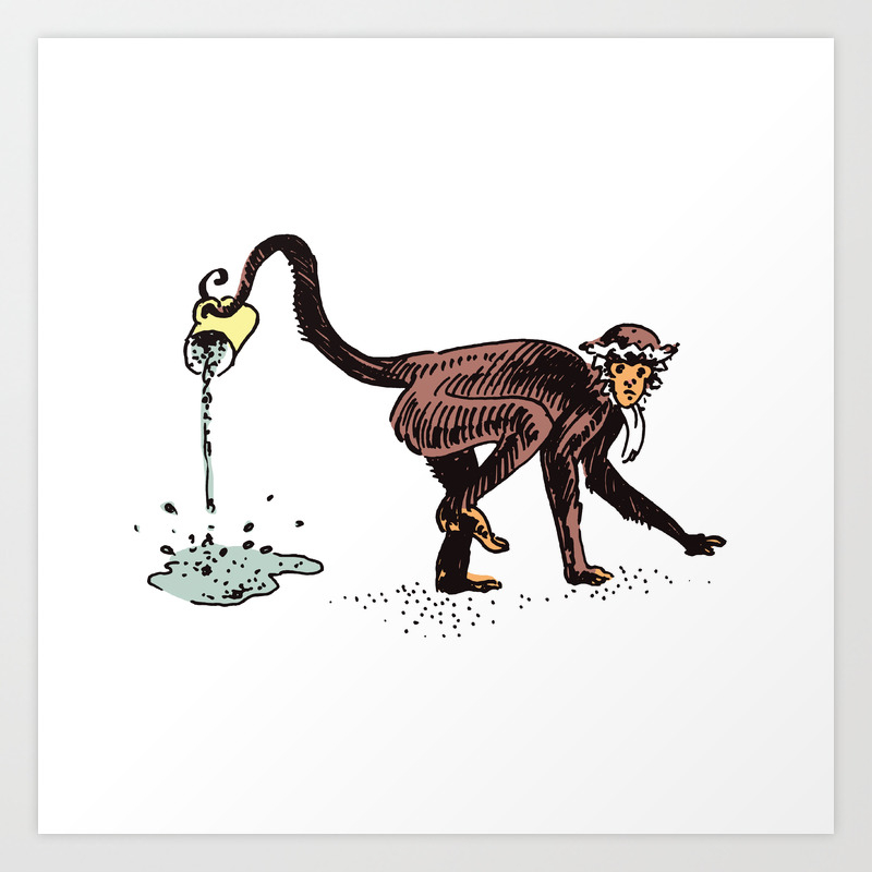 Spill A Cup Monkey Cute Animal Comic Funny Monkey Spilling Water Art Print By Mirunaelena Society6 Our closest ancestors in the animal kingdom deserve respeck, and unsplash's community of dedicated professional photographers have captured them beautifully in this huge collection of monkey images. spill a cup monkey cute animal comic funny monkey spilling water art print by mirunaelena