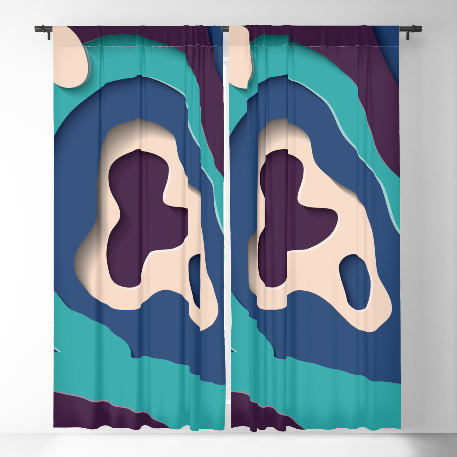 Paper Cut Out Blue Waves 030 Blackout Curtain By Bluelela Society6