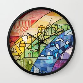 Jerusalem Rainbow Wall Clock