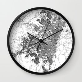 Bogota White Map Wall Clock