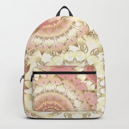 Delicate Gold Rose Mandala Pattern Backpack