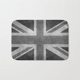 British Union Jack flag in grungy tex Badematte | Worn, Uk, Flag, British, Graphicdesign, Black and White, Grungy, Distressed, Unionjackflag, Flat 