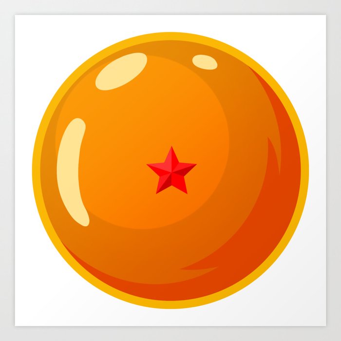 Dragonball 1 Star Ball Art Print By Tridaak Society6