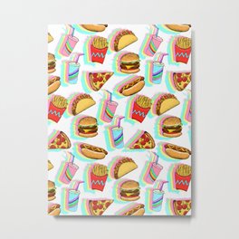 Rainbow Fast Food Metal Print