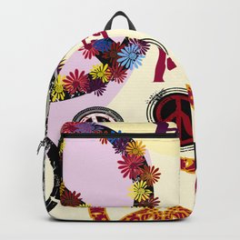 Flower Power Peace Signs Coctail Backpack