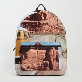 Yellow Van Road Trip  Backpack | Design, Photo, Van, Australia, Vintage, Yellow, Desert, Camper, Poster, Trip 