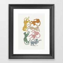 Rainbow Cheetah Gerahmter Kunstdruck | Curated, Cheetah, Pattern, Vintage, Kids, Illustration, Multi, Jungle, Pink, Orange 