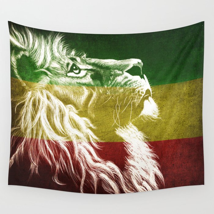 rasta lion tapestry