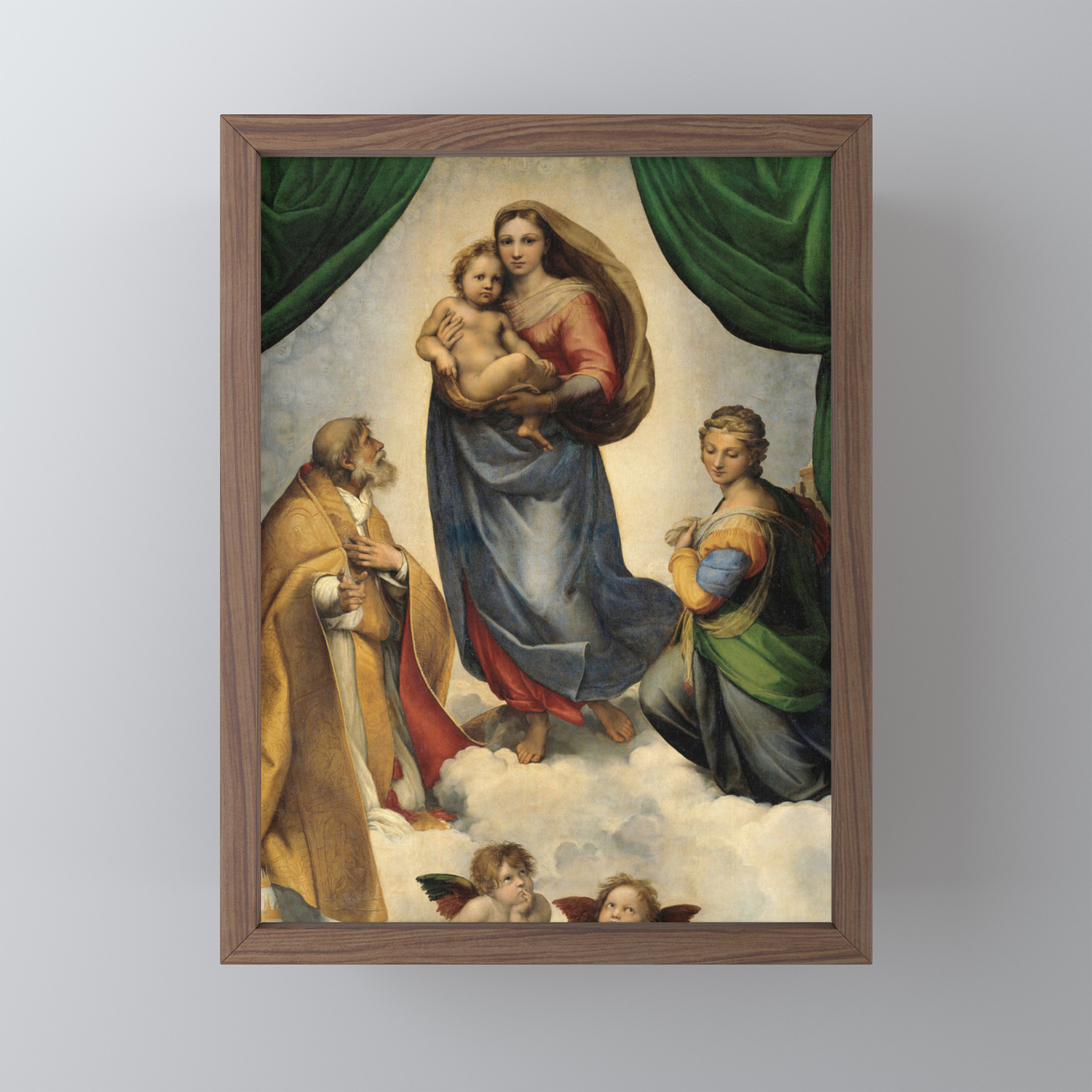 The Sistine Madonna Oil Painting By Raphael Framed Mini Art Print