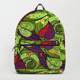 Red Leaf Stained Glass Floral Backpack