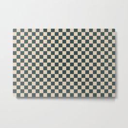 Checkerboard Pattern Inspired By Night Watch PPG1145-7 & Alpaca Wool Cream PPG14-19 Metal Print