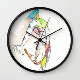 The Male Dancer, nude anatomy, NYC artist Wall Clock