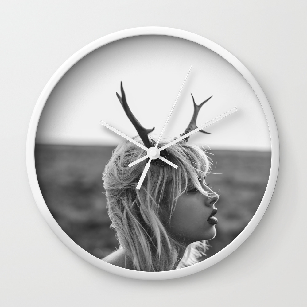 Girl With Horns Wall Clock By Jovanarikalo Society6