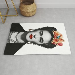 Mexican Beauty Portrait Artwork for Women Men and Kids Rug