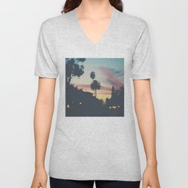 Sunset in Balboa Park print V Neck T Shirt