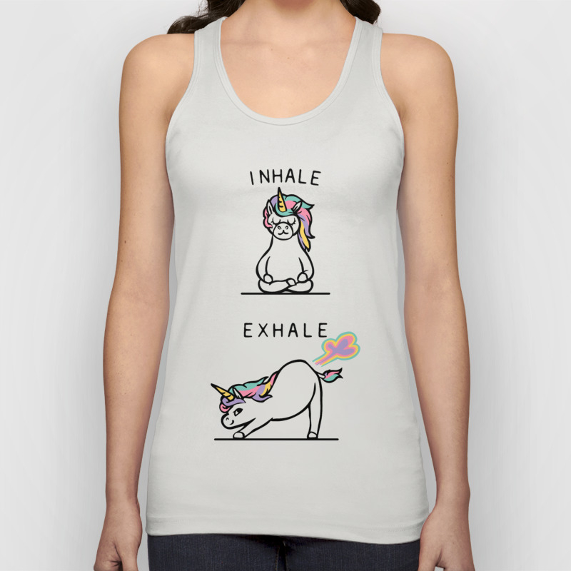 Inhale Exhale Unicorn Unisex Tank Top By Huebucket Society6