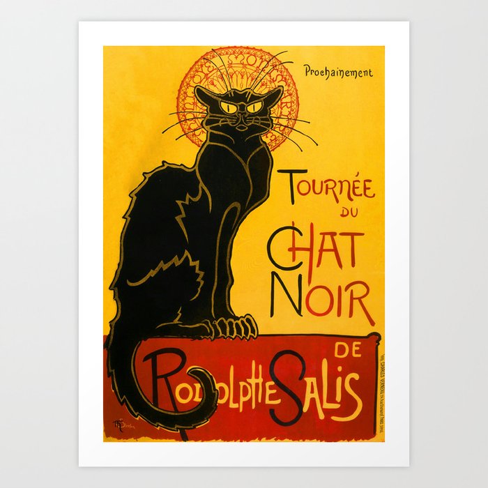 Le Chat Noir The Black Cat Art Nouveau Art Print By Artgallery Society6