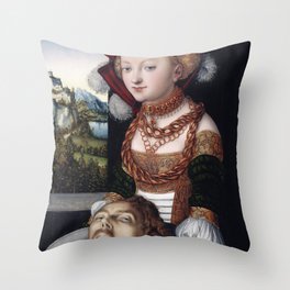 Lucas Cranach l'Ancien - Salome with the Head of Saint John the Baptist 1530 Throw Pillow
