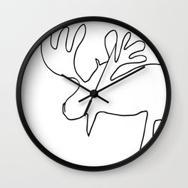Line Moose Wall Clock