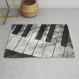 Piano Keys black and white Rug