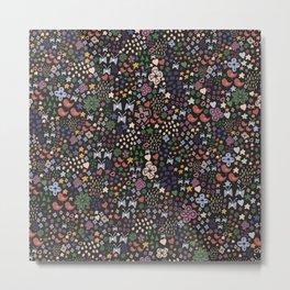 476-Small scale abstract flowers ditsy pattern Metal Print | Painting, Boho, Romantic, Dorm Decor, Pattern, Bohochic, Dreamy, Maximalism, Heart, Cute 