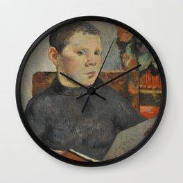 Paul Gauguin - Clovis, portrait of the artist's son "Le Liseur" (1886) Wall Clock
