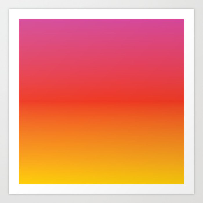 pink red orange yellow evening sky gradient Art Print by yellowparty |  Society6