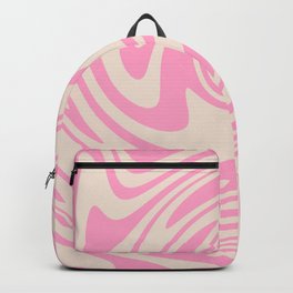 70s Retro Swirl Pink Color Abstract Backpack